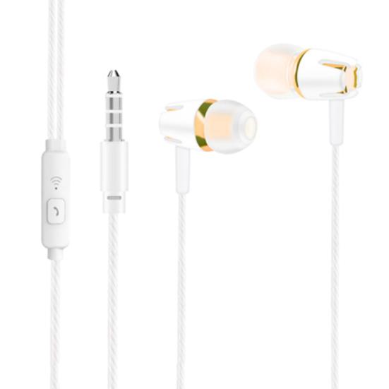 Fone de ouvido intra-auricular de 3,5 mm com graves pesados e fone de ouvido com fio de plástico moderno para smartphone