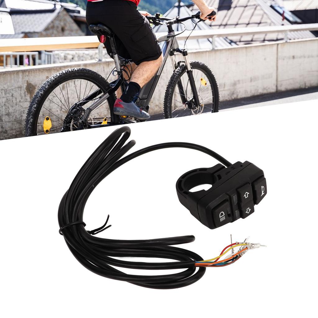 36V 48V Electric Bike Light Horn Switch IP54 Waterproof Control Switch for 22.2mm Handlebar Motorcycles Electric Bicycles Scooters