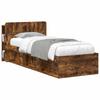 Headboard Cabinet with Storage Smoked Oak Wood Based Material