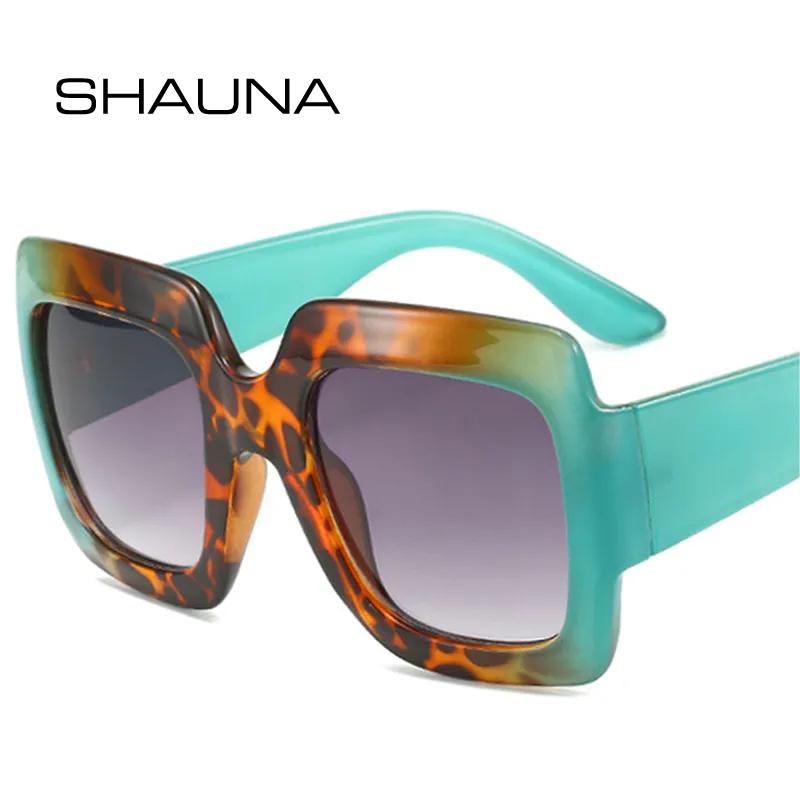 

SHAUNA, большие квадратные женские красочные леопардовые солнцезащитные очки, модные женские солнцезащитные очки с градиентом UV400, мужские спортивные солнцезащитные очки на открытом воздухе