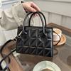 Fashion Leisure Women's Handbag PU Solid Color Quited Design Ladies Shoulder Bag Zipper Female Crossbody Bag For Outings Commute
