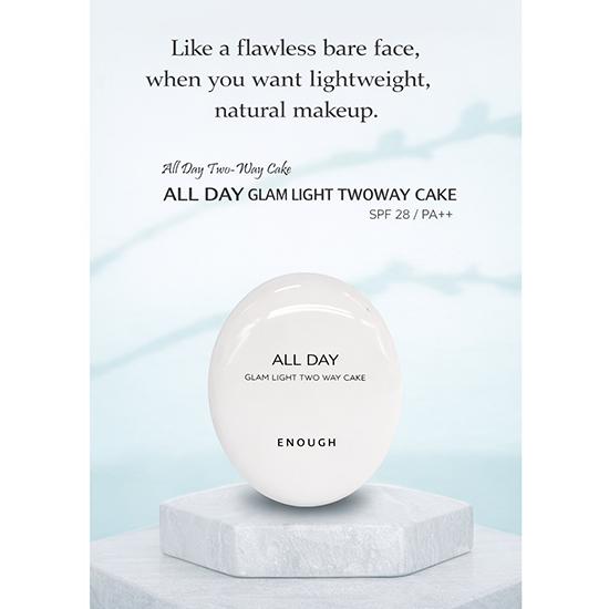 Enough All Day Glam Light Two Way Cake SPF28 PA++ 12g + Refill 12g   (9 Options)
