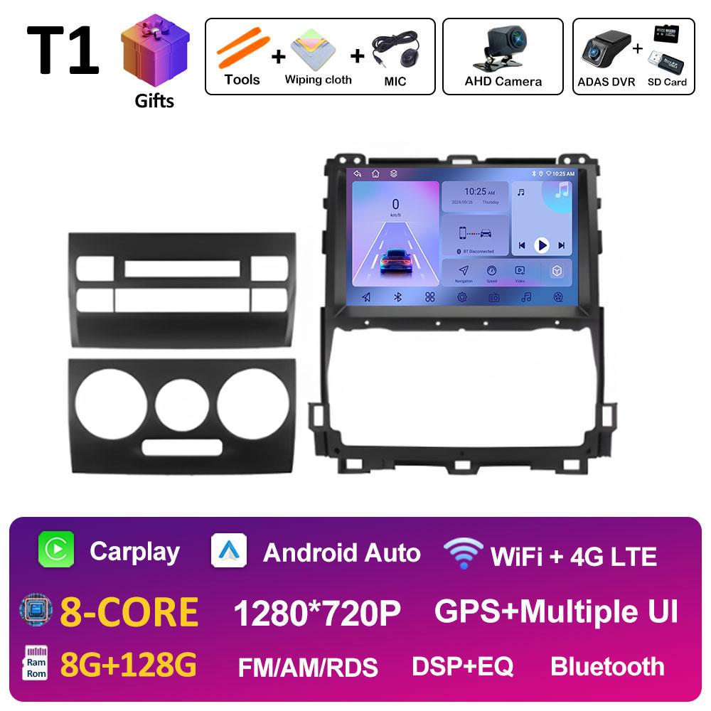 DSP Stereo For Toyota Land Cruiser Prado 120 3 III 2002 2003 2004 2005 - 2009 Android 14 Wireless Carplay GPS Navi 4G Head Unit
