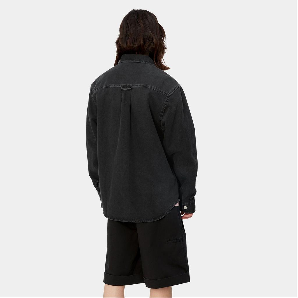 Carhartt WIP SS24 Harvey Shirt Jac Pointed Collar Button Long Sleeve Shirt Men shirts Black I033346-89-4L