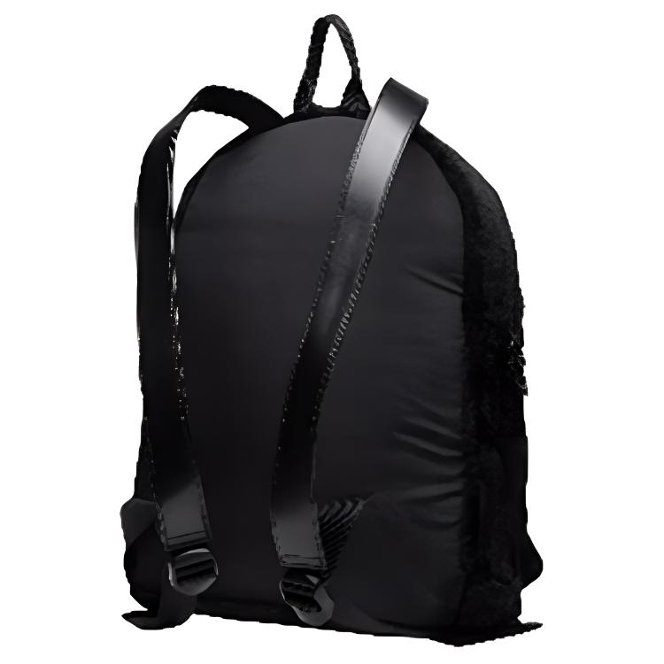 Puma Logo Zipper Plush Backpack Regular Women Backpack Black 075111-01