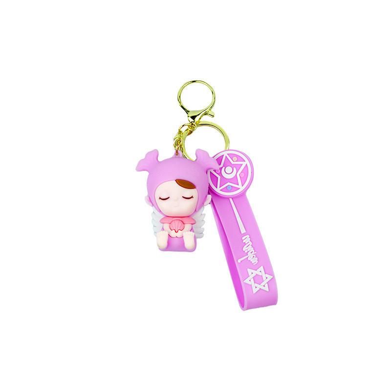 Adorable Creative Angel Baby Keychain Rubber Key Accessory Cartoon Style