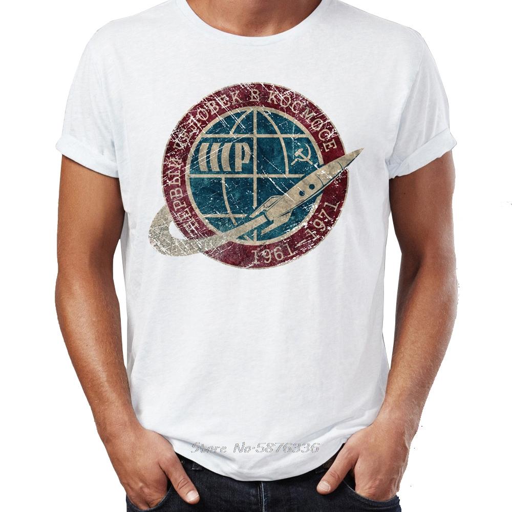 Mens T Shirt CCCP Russia Soviet Union USSR Era Space Interkosmos Boctok Rocket Buran Space Shuttle Tshirt Hip Hop Tees Tops
