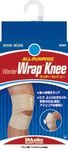 Mueller Wonder Wrap Knee Support, One Size Fits All (17-35cm), Suitable for Both Left and Right Knee Support, 54591 (Official Japanese Product)