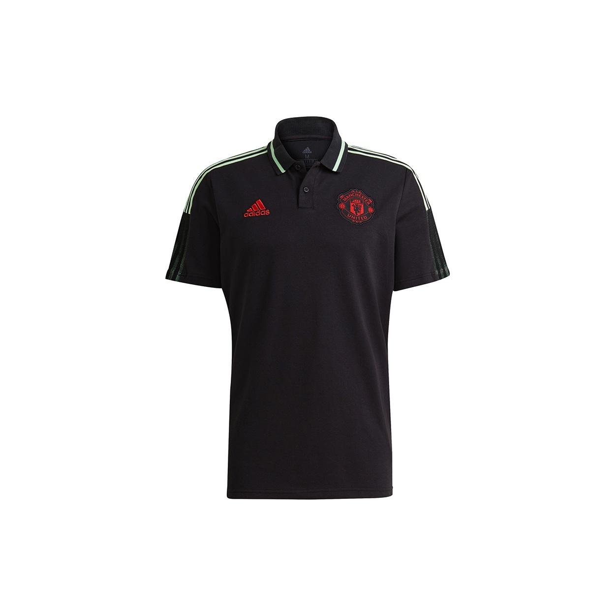 adidas MENS Mufc Polo Manchester United Football Polo Shirt Black Men s GR9578 XS