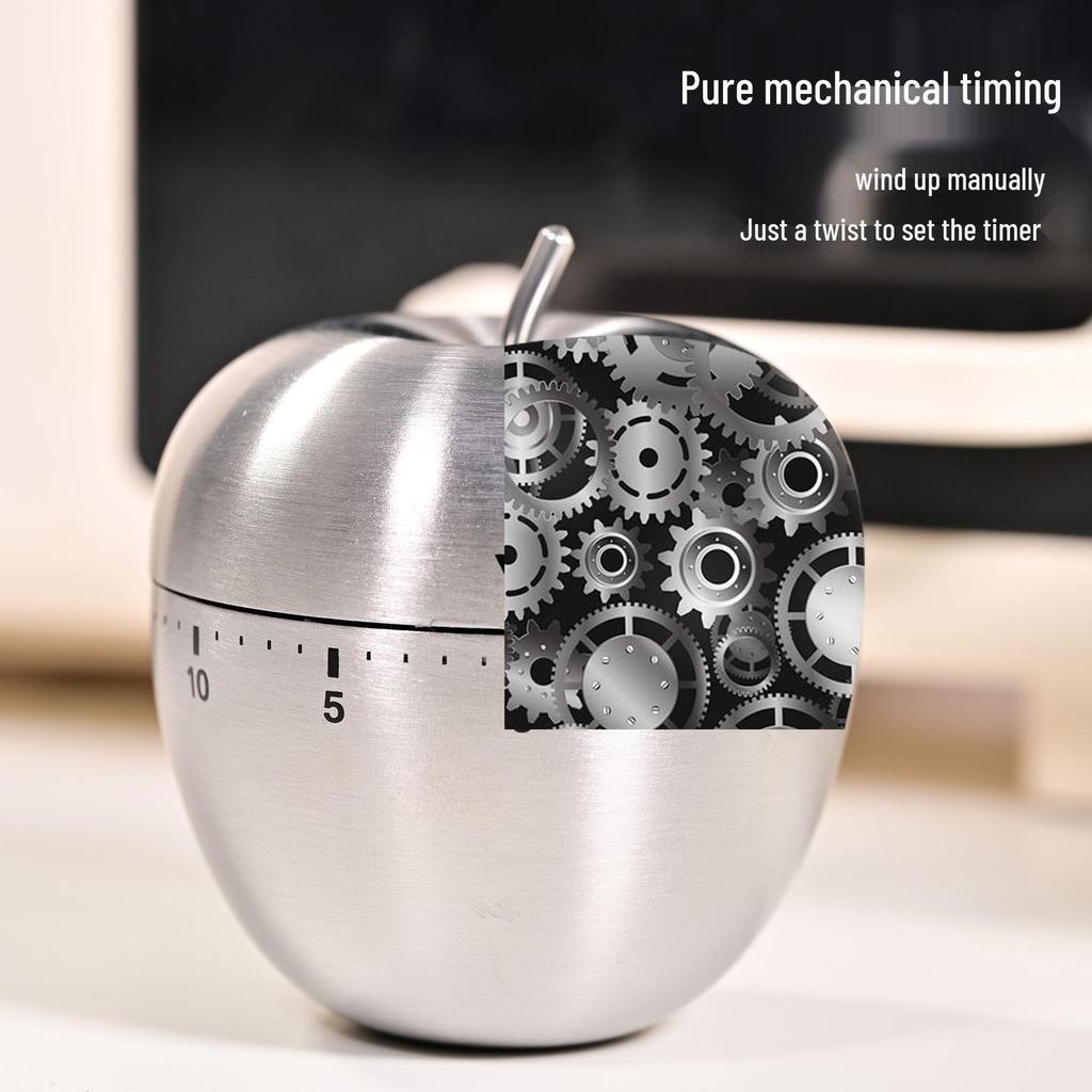 Stainless Steel Mechanical Kitchen & Study Timer - No Battery Required
