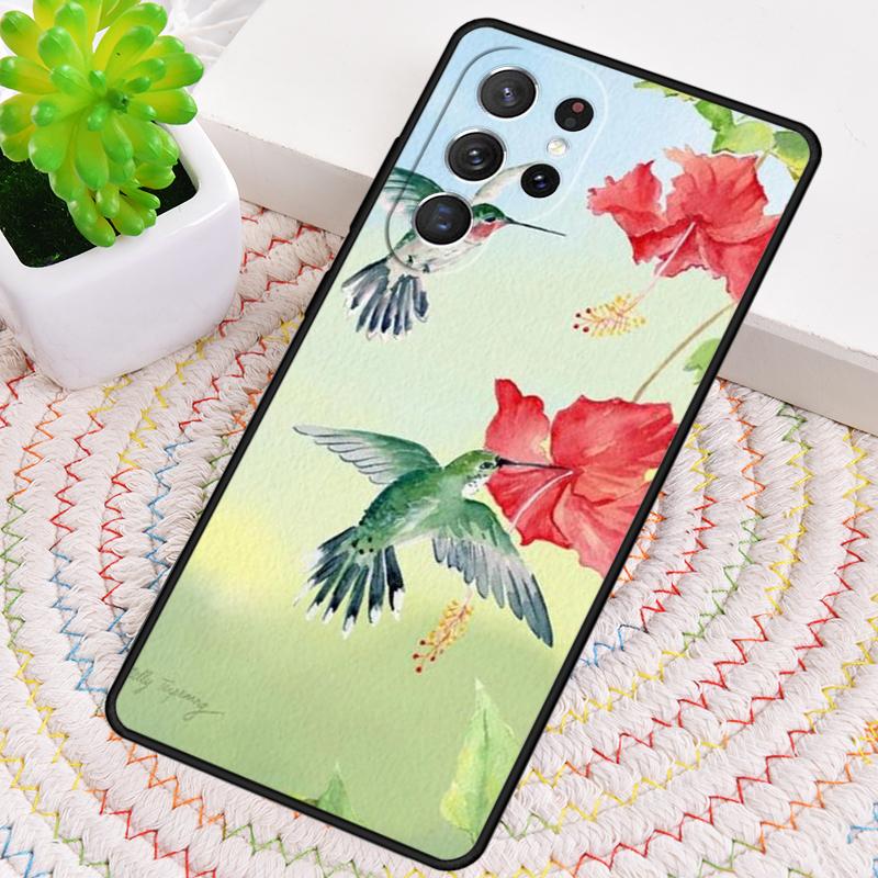 Lovely Birds Hummingbird soft Silicone Phone Case For Samsung Galaxy note 10 pro S26 S25 S24 S23 S22 S21 Plus Ultra Capa Cover