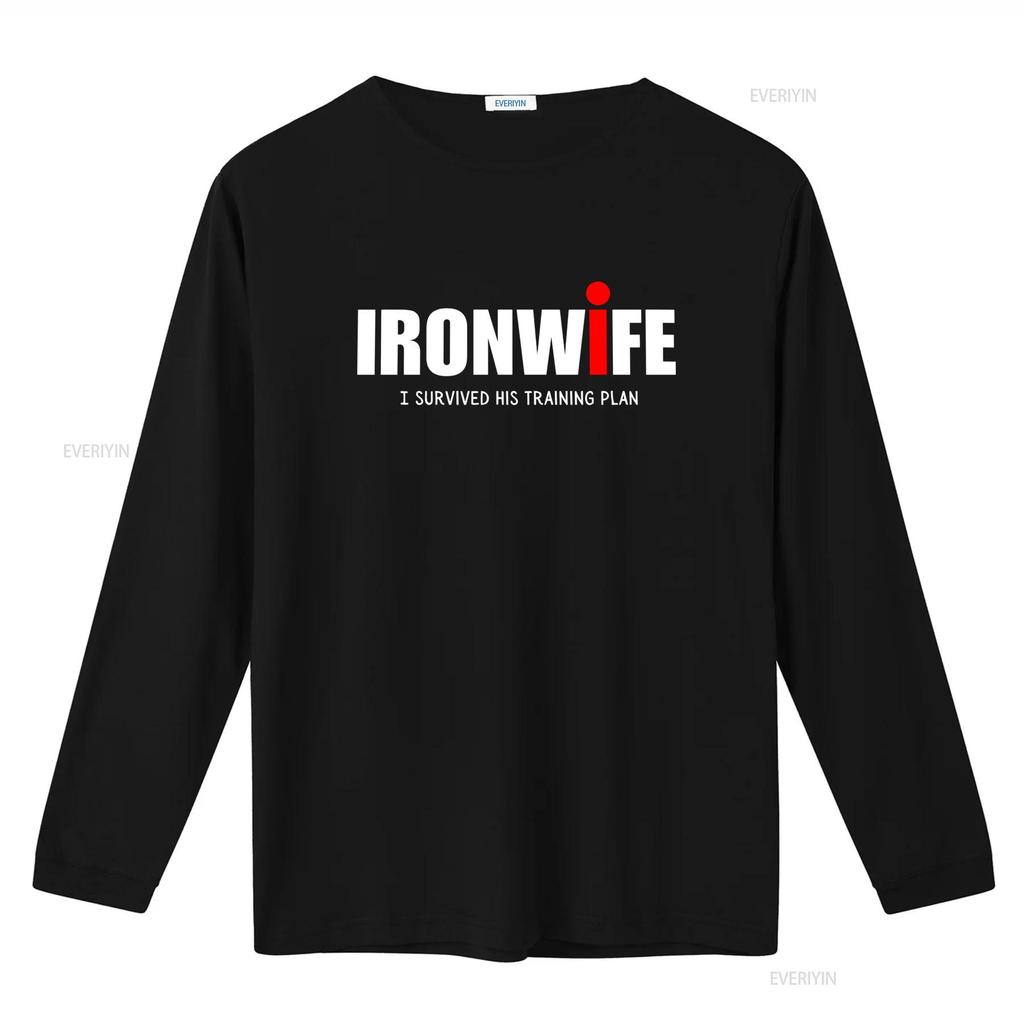 Ironwife T Shirt Triathlon Support for Triathlete Swim Bike Run Top Funny Tri Humor I Survived His Training Plan Vintage