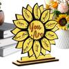 Sunflower-theme Female Gifts Desk Decor Christian Inspirational Favors "Gods Says You Are" Double-layer Wooden Plaque Sign