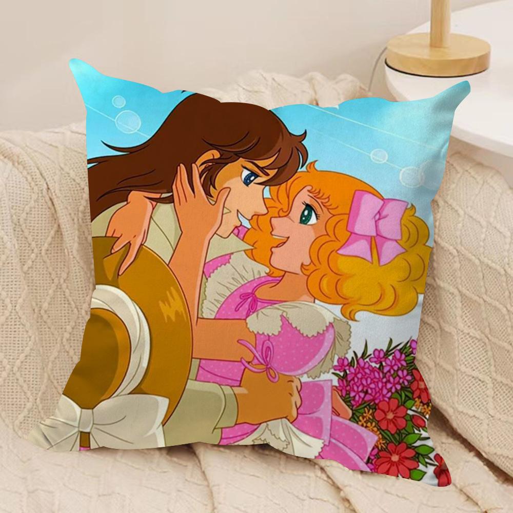 Anime C-Candy Candy Cushion Cover Silky Short Plush Double-Sided Printed Pillow Case For Sofa All Seasons Home Decor Gift