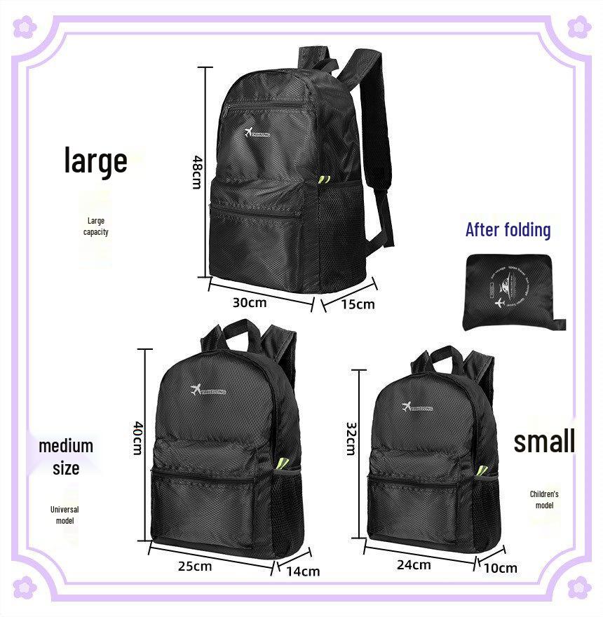Foldable Printed Logo Backpack - Lightweight Travel & Hiking Upgrade Version