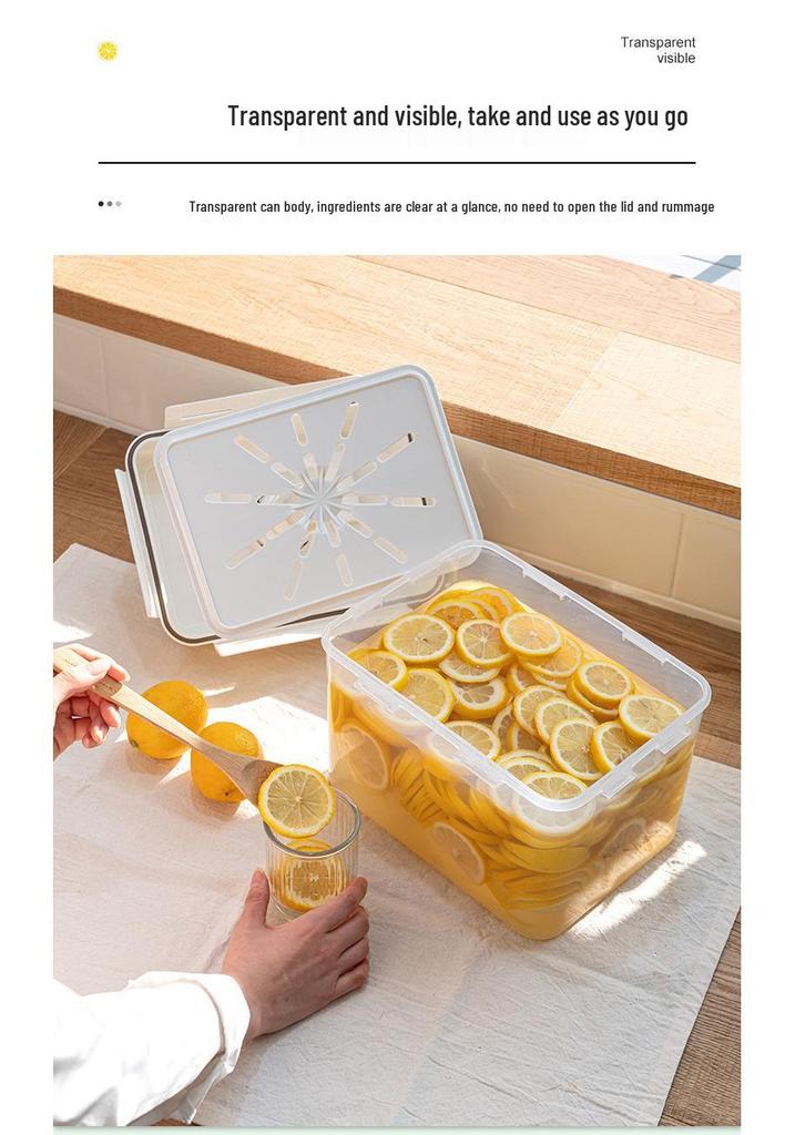 Transparent Korean Kimchi Pickling Crock with Inner Press-Seal Lid