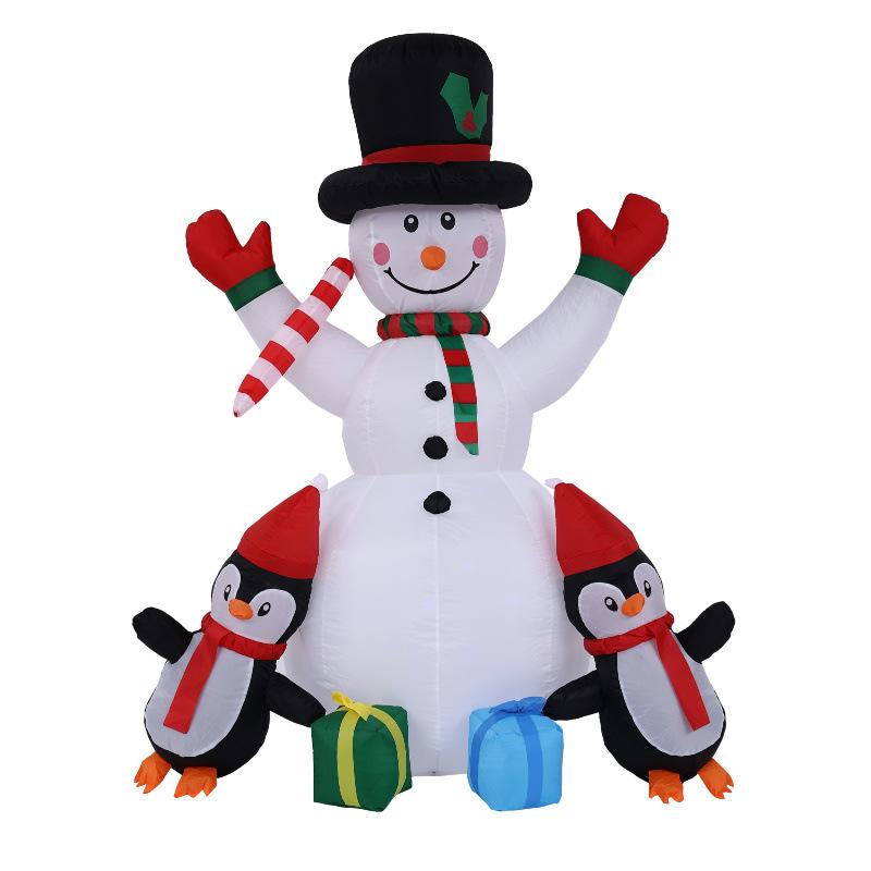 Christmas New 1.75M Two Penguin Snowman Inflatable Outdoor Decoration