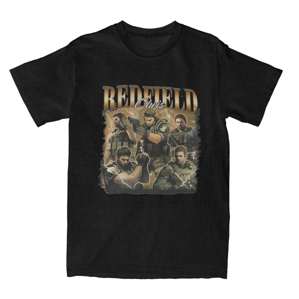 Chris Redfield Game Resident Evils T-Shirts Men Hipster 100% Cotton Tees Crewneck Short Sleeve T Shirt Plus Size Clothing