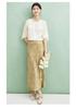 Mulberry Silk 100% [24mm Jacquard Bamboo Knot Flower Ivy] Round Neck Slanted Collar Butterfly Jacquard Shirt Summer