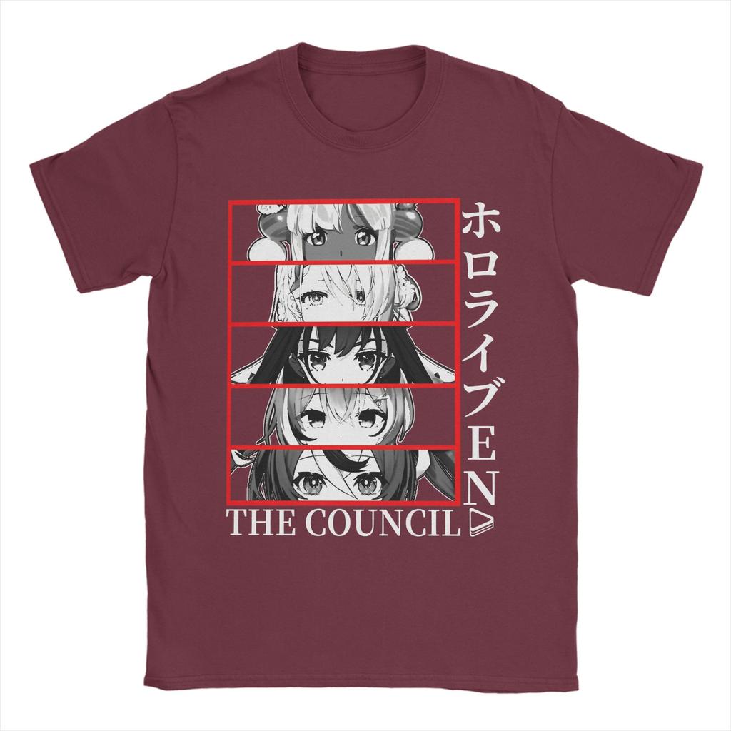 Hololive EN Council Panel Graphic Printed T Shirt Men Women  Pure Cotton  Tee Shirt Clothing