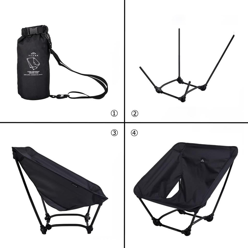 Foldable outdoor design weighing only 650g capacity Camping chair with storage bag for mountain easy to carry portable chair flooring chair,