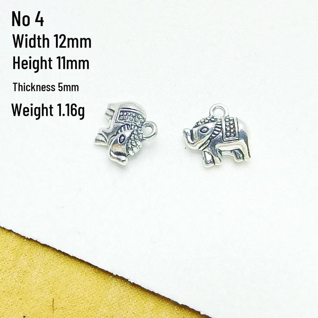 Tibetan Silver Ethnic Bracelet with Thai Elephant Pendant and Vintage Alloy Charms