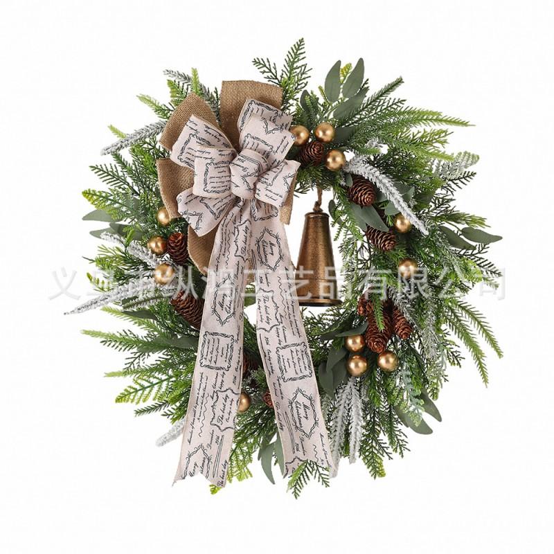 Christmas Pinecone Bell Wreath Door Hanging
