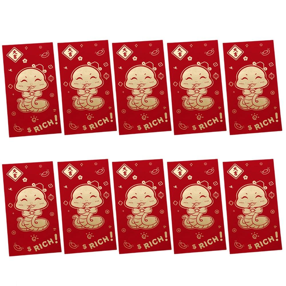 10Pcs Creative Chinese Red Envelopes Paper Good Lucky Red Packets Money Gift Bag  Celebration Party
