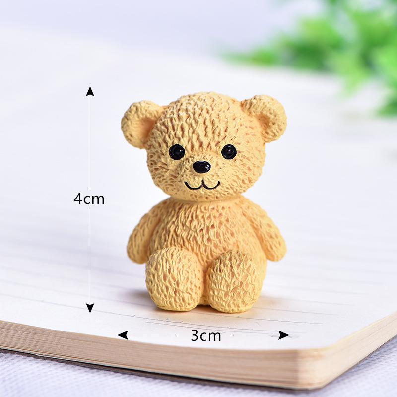 1pc Kawaii Bear Figurines Small Statue Fairy Garden Miniatures Ornament Dollhouse Home Decoration Accessories Decoration Jardin