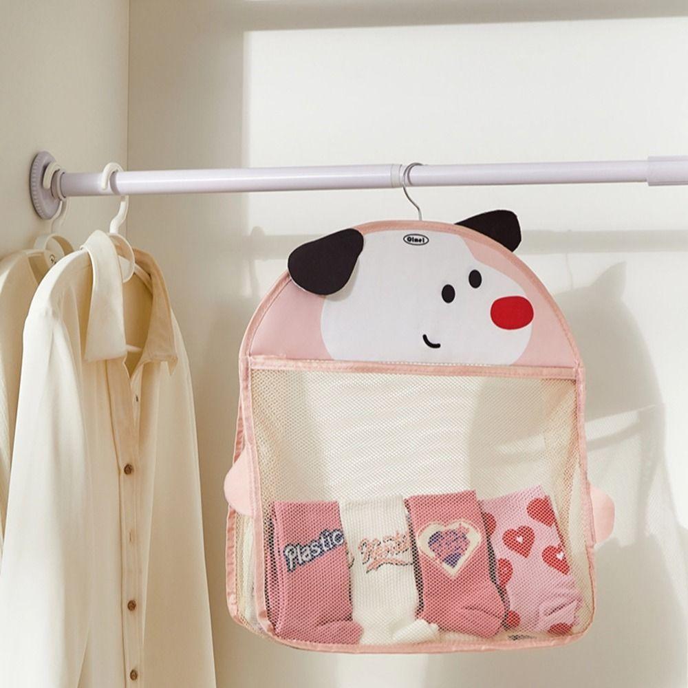 Reusable Hanging Mesh Bag Large Capacity Cartoon Toys Storage Holder Kitchen