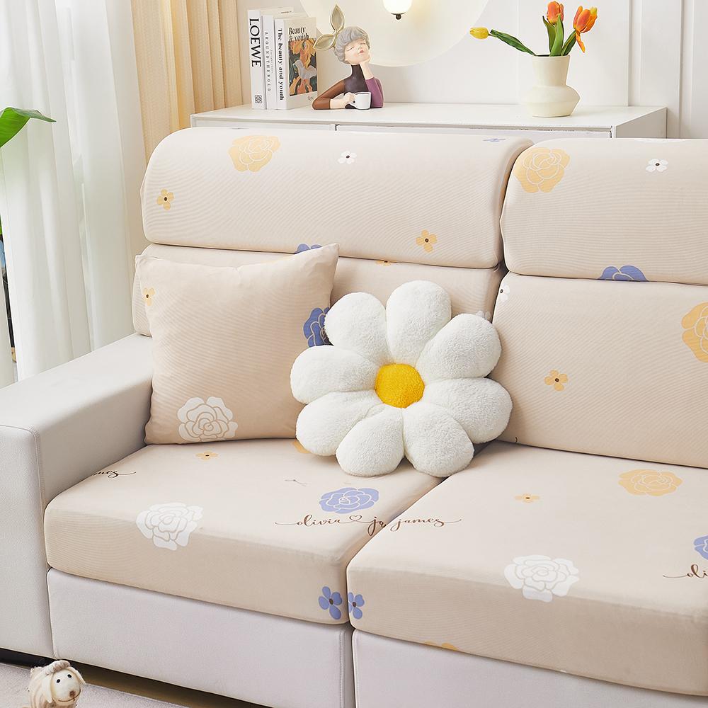 Summer Universal Stretch Sofa Cover Full Cover Cover Cute Print Sofa Towel Full Cover Ice Silk Thread Sofa Cushion