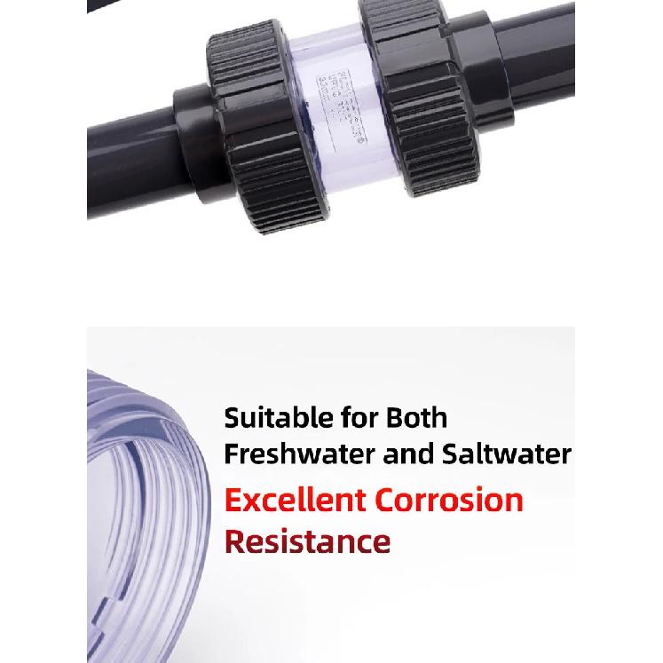 Flowcolour UPVC 25mm-32mm Gray Swing Check Valve Non-Return Flap Valve One Way Valve Fish Tank Connector Pipe Fittings