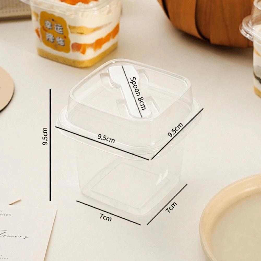 

50Pcs Disposable Pudding Cups Mousse Cake Boxes for Holding Ice Cream Jelly Yogurt and Mousse 50Pcs