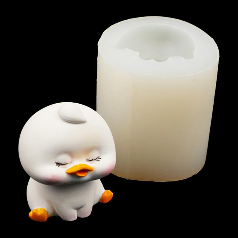 Cartoon Three-Dimensional Duckling Scented Candle Plaster Silicone Mold Decoration Chocolate Ice Cake Decoration Silicone