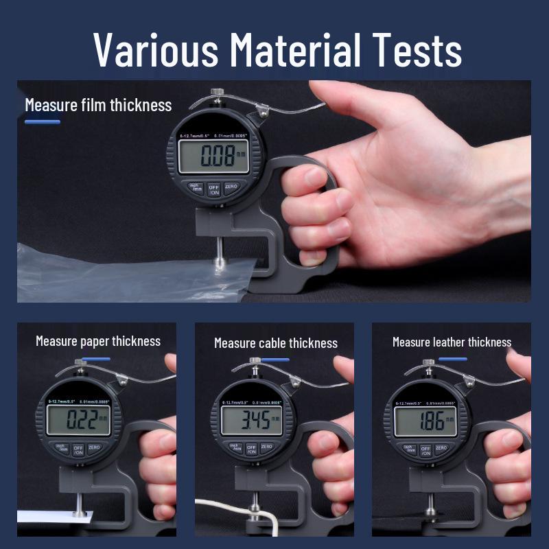 HEMUELE Digital Micrometer Caliper for Measuring Film, Paper, Leather, and Tubes