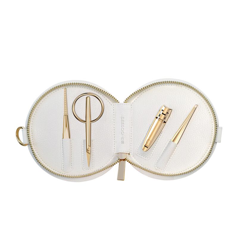 Qisu Luxury 24K Gold 4-Piece Nail Clipper Set
