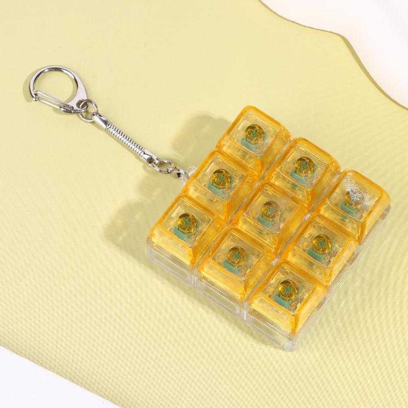 9 Keys Finger Keyboard Caps Relief Stress Toy Button Keycap Keychain Mechanical Keyboard Button Stress Relief Toys