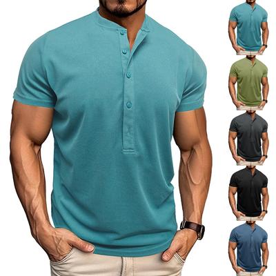 Herren Sommer Einfarbig Rundhals Kurzarm Sport T-Shirt Tops