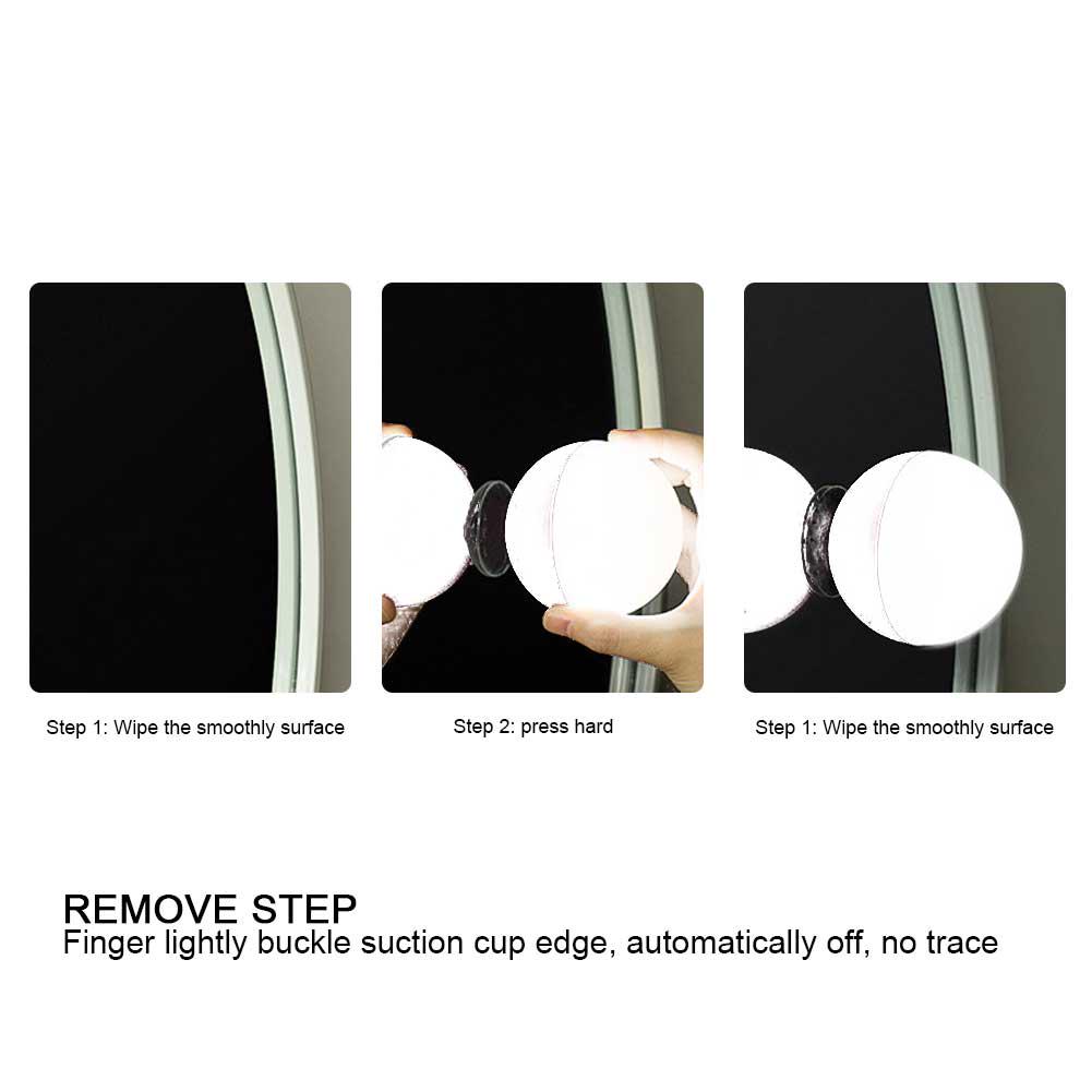 LED Makeup Light Bulb Adjustable Light Colors Rechargeable Suction Type Makeup Light BulbWhite