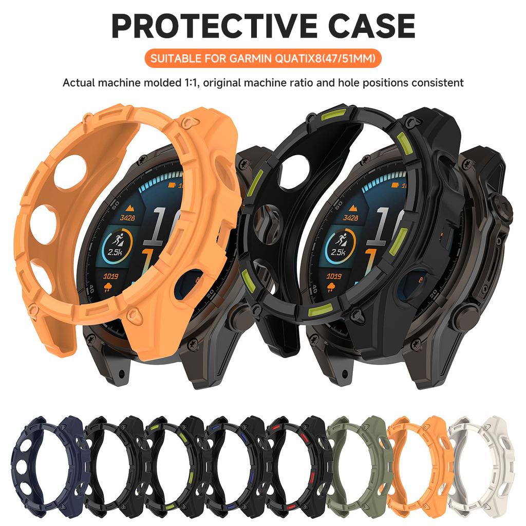 TPU Protective Cover for Garmin Quatix 8 51mm 47mm AMOLED Soft Silicone Bumper Case Accessories for Garmin Quatix 8 Protector