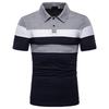 2025 Men's Color Block Turn-Down Collar Polo Shirt - Short Sleeve Fashion Edition