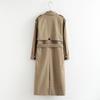 Women Casual Solid Color Double Breasted Outwear Fashion Sashes Office Coat Chic Epaulet Design Long Trench