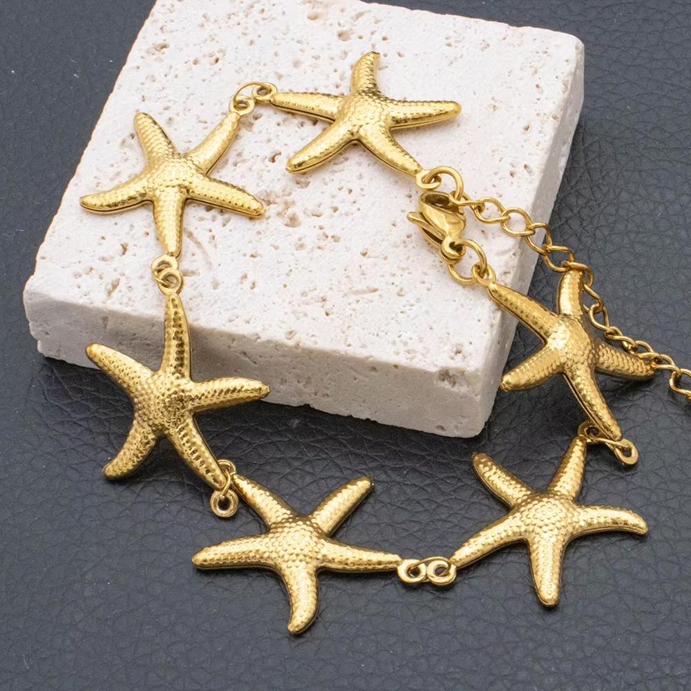

Gold Color Stainless Steel Starfish Bracelet for Women Cute Adjustable Jewelry Gift for Girls