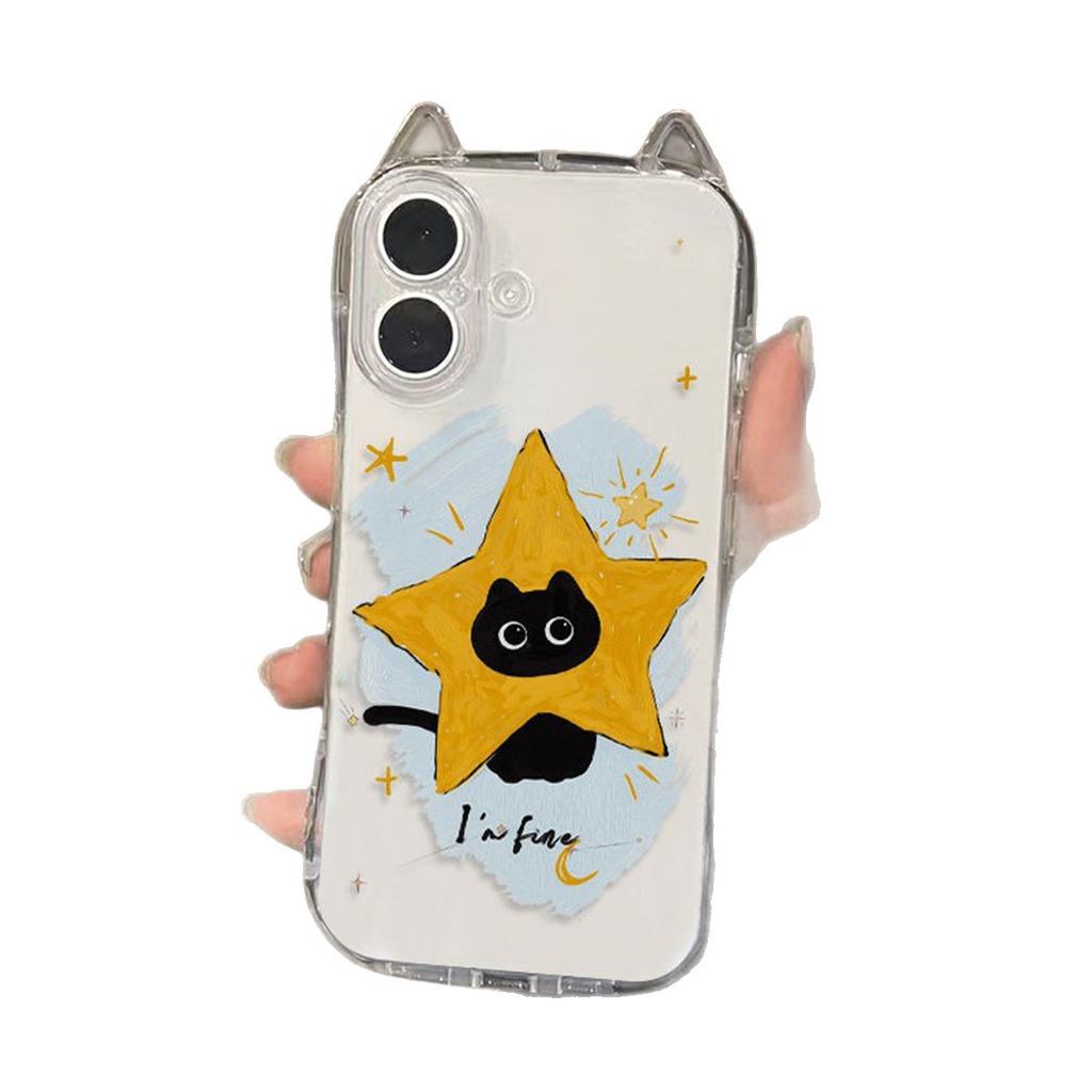 Für Katzenohren für Apple 13pro Handyhülle Sturzsichere Handyhülle für Apple Handy Schutzhülle Einfacher und kreativer Stil