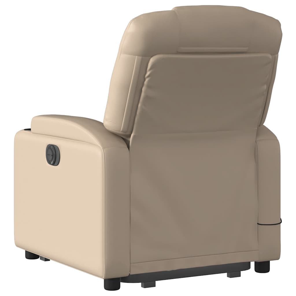 Electric Massage Recliner with Rising Function Cappuccino Artificial Leather