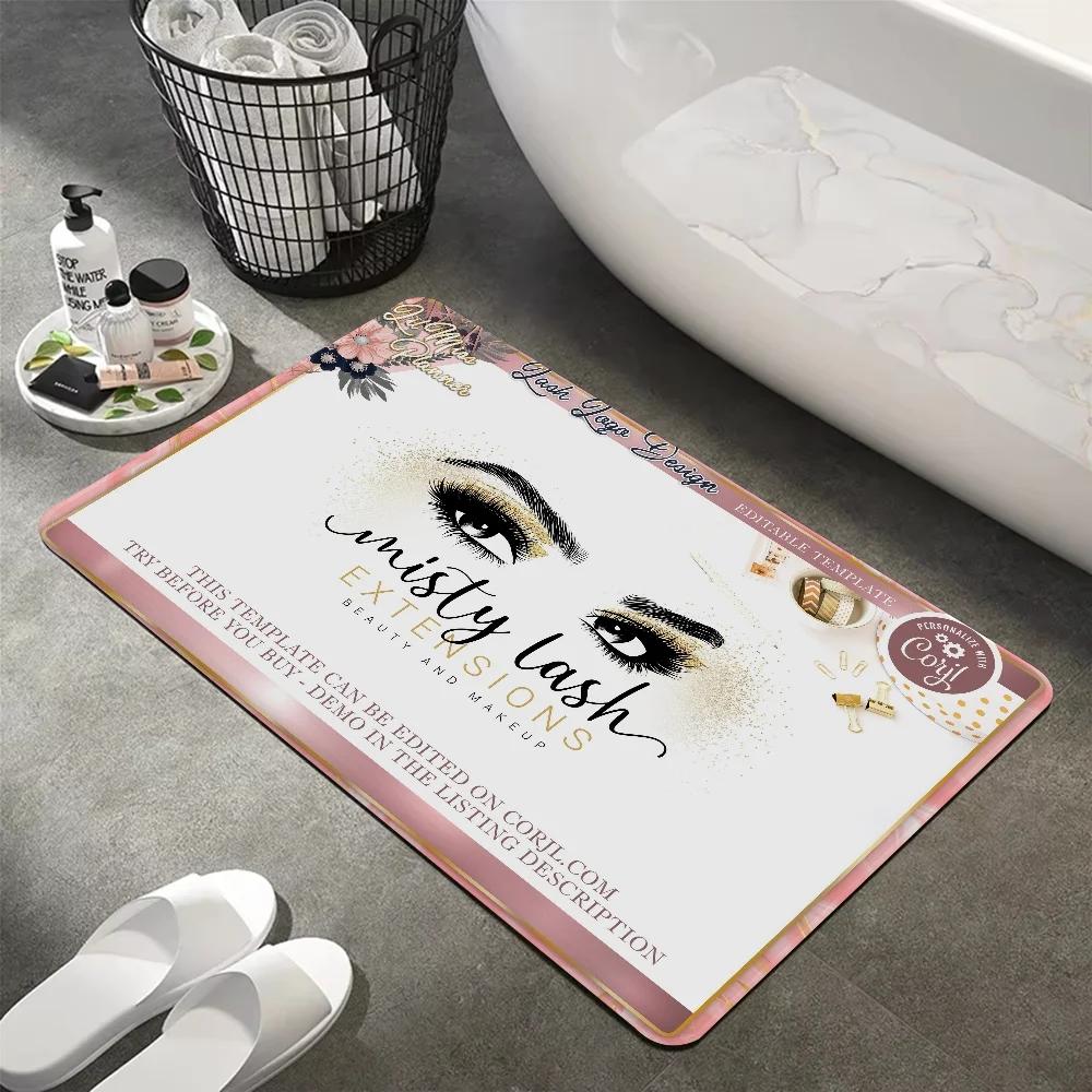 Eyelash Big Eyes Carpet Rose Powder Shiny Girl Room Door Dust Anti Slip Pad Living Room Bathroom Balcony Printed Bedside Rug