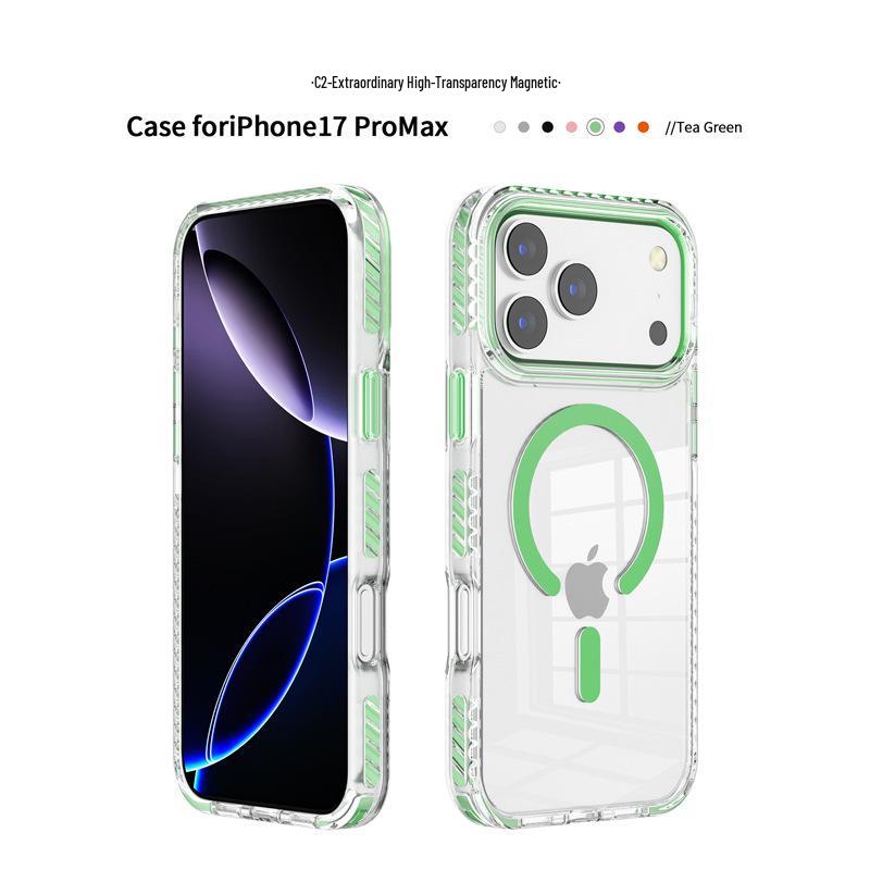 Apple 16 Plus iPhone 17 Pro Max Transparent Drop-Proof Magnetic Phone Case