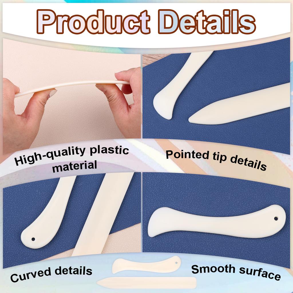 20 Pcs Bone Folder Tool, Plastic Bone Folder Crafts Scoring Folding Creasing Paper Crafting Scrapbooking Tool For Paper Leatherc