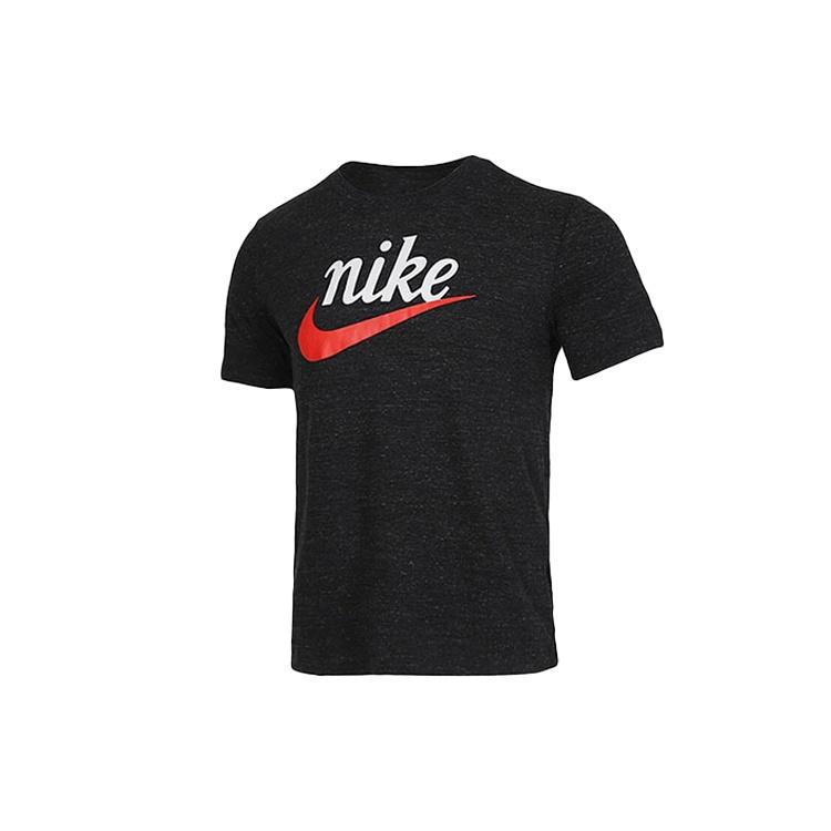 Nike Sportswear Heritage Alphabet Logo Printing Short Sleeve Black Men s CK2382-010 L