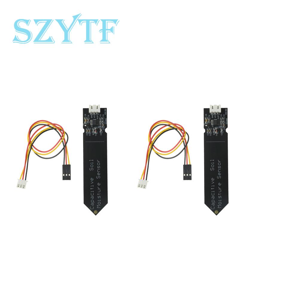 1-10PCS Capacitive Soil Moisture Sensor Module Wide Voltage 3.3V Corrosion Resistant W/ Gravity for Arduino Soil Moisture Sensor